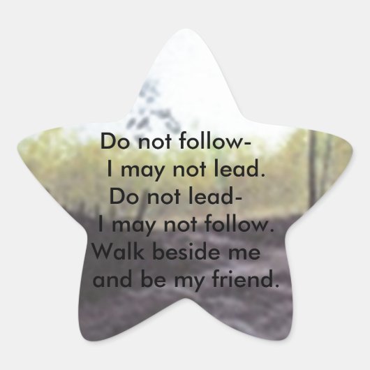 NIET VOLGEN IK KAN NIET LEIDEN STICKER (Voorkant)