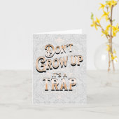 Niet volwassen worden - belettering kaart (Gele Bloem)