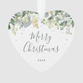 Niet voor foto aangepast Snowberry Heart Shaped Ke Ornament (voorkant)