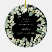 Niet voor foto's aangepaste Snowberry kerst Keramisch Ornament (Achterkant)