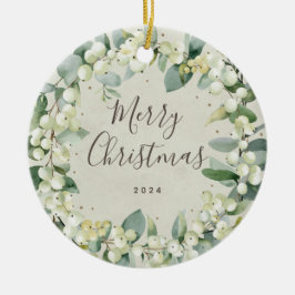 Niet voor foto's aangepaste Snowberry kerst Keramisch Ornament
