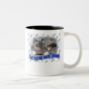 Niet voor het middaguur. tweekleurige koffiemok