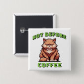 Niet voor koffie vierkante button 5,1 cm (Voorkant /achterkant)
