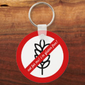 Niet voor mij, ik ben glutenvrij. Kinder waarschuw Sleutelhanger (Voorkant)