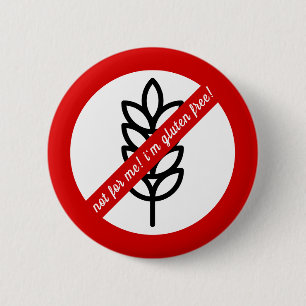 Niet voor mij, ik ben glutenvrij. Kinderen Allergy Ronde Button 5,7 Cm