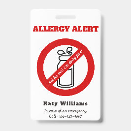 Niet voor mij, ik ben zuivelvrij! Kinderen Allergi Badge