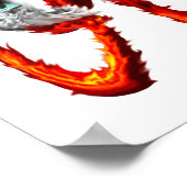 Niet vriendelijk. Vrouw, fietslijst en vlammen Poster (Hoek)