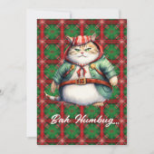 Niet vrolijk. Niet blij. Alleen kat. — Grappig Feestdagenkaart (Voorkant)