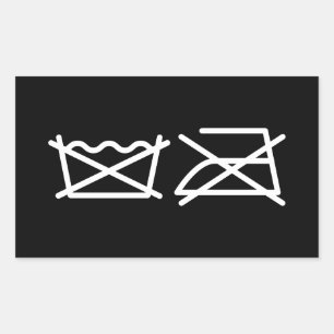 NIET WASSEN! NIET IRON! RECTANGULAR-STICKER RECHTHOEKIGE STICKER