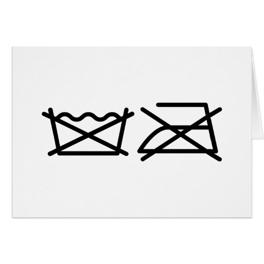 NIET WASSEN! NIET STRIJKEN! KAART (Voorkant Horizontaal)