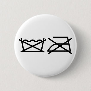 NIET WASSEN! NIET STRIJKEN! RONDE BUTTON 5,7 CM