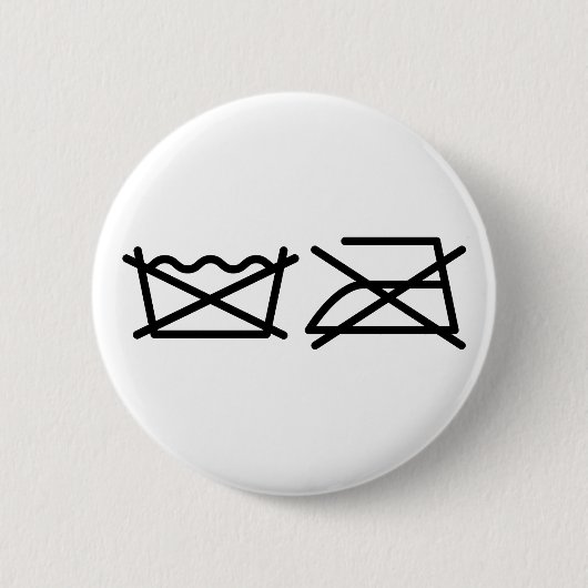 NIET WASSEN! NIET STRIJKEN! RONDE BUTTON 5,7 CM (Voorkant)