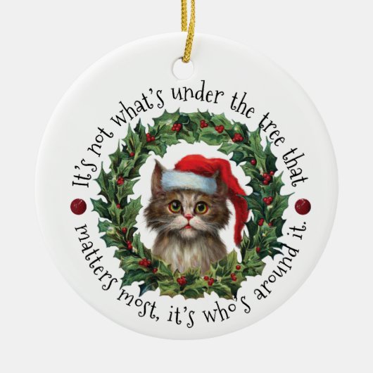 Niet wat er onder de boom zit | dubbelzijdig keramisch ornament (Voorkant)