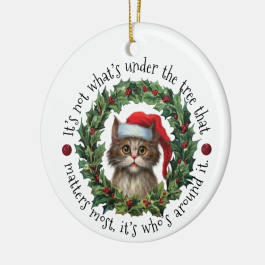 Niet wat er onder de boom zit | dubbelzijdig keramisch ornament (Links)