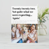 Niet wat we verwachten van het nieuwe jaar van de  feestdagenkaart (Staand voorkant)