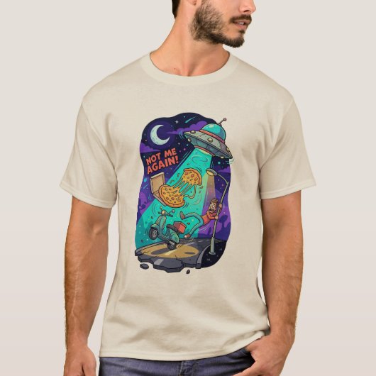 Niet weer: Kosmische Pizzarovers T-shirt (Voorkant)