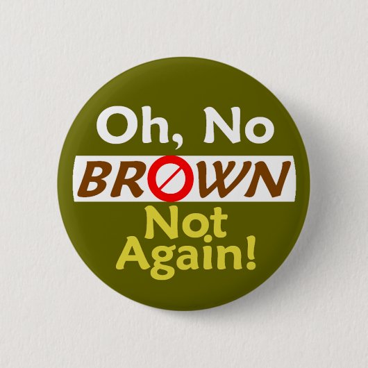 Niet weer tegen de BROWN! Knoop Ronde Button 5,7 Cm (Voorkant)