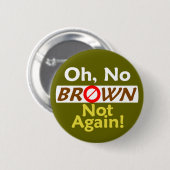 Niet weer tegen de BROWN! Knoop Ronde Button 5,7 Cm (Voorkant /achterkant)