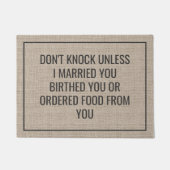 Niet weten, tenzij ik voedsel van jou heb besteld. deurmat (Voorkant)