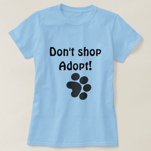 Niet winkelen, Adopt. T-shirt (Design voorkant)