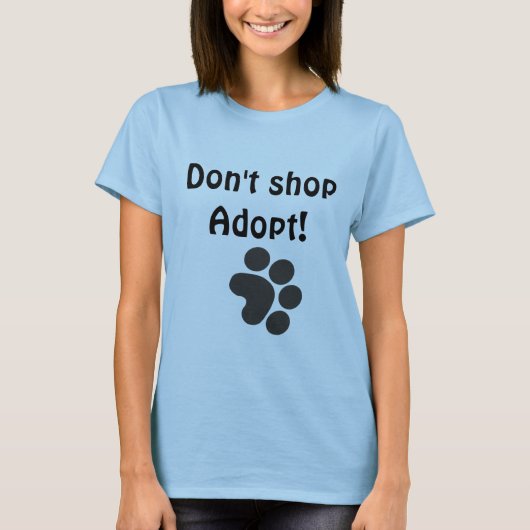 Niet winkelen, Adopt. T-shirt (Voorkant)