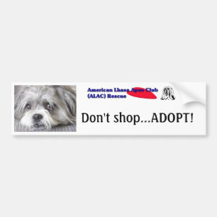 Niet winkelen...adopteren! Bumpersticker