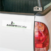 Niet winkelen, adopteren bumpersticker (Op Truck)
