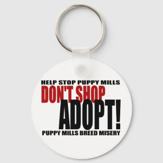 Niet winkelen, adopteren! Button Sleutelhanger