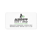 Niet winkelen, adopteren etiket (Voorkant)
