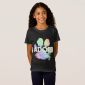 Niet winkelen, adopteren. Hond, kat, redding, dier T-shirt (Voorkant volledig)