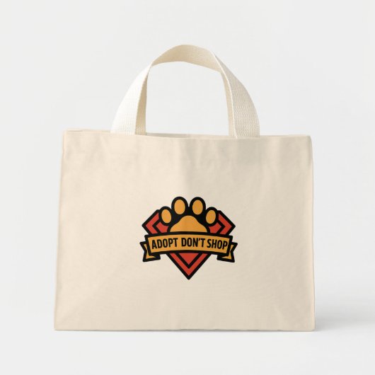 Niet winkelen, adopteren mini tote bag (Voorkant)