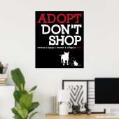 Niet winkelen, adopteren poster (Thuiskantoor)