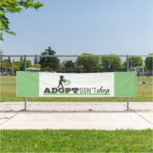 Niet winkelen, adopteren spandoek (Insitu)