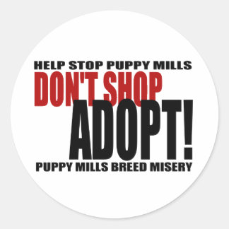 Niet winkelen, adopteren! Sticker