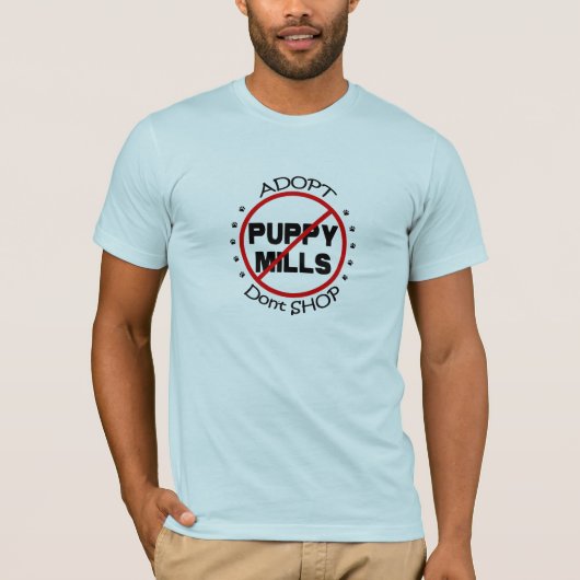 Niet winkelen, adopteren t-shirt (Voorkant)