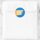 Niet winkelen, Dierenvriend ronduit design Ronde Sticker (Tas)