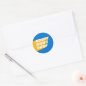 Niet winkelen, Dierenvriend ronduit design Ronde Sticker (Envelop)