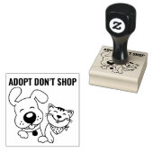 Niet winkelen in de kunststempel van Dog Cat Wood Rubberstempel (Gestempeld)