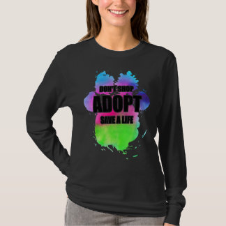 Niet winkelen met Waterverf Dog Paw Animal Shelter T-shirt