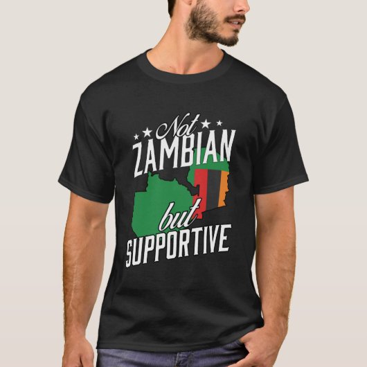 Niet Zambiaans maar ondersteunend reisbureau Zambi T-shirt (Voorkant)