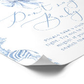 Niet zeggen baby Toile de Jouy Baby shower spel Poster (Hoek)