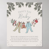 Niet zeggen Baby Winter Baby shower Game Poster (Voorkant)