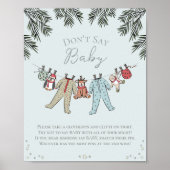 Niet zeggen Baby Winter Baby shower Game Poster (Voorkant)
