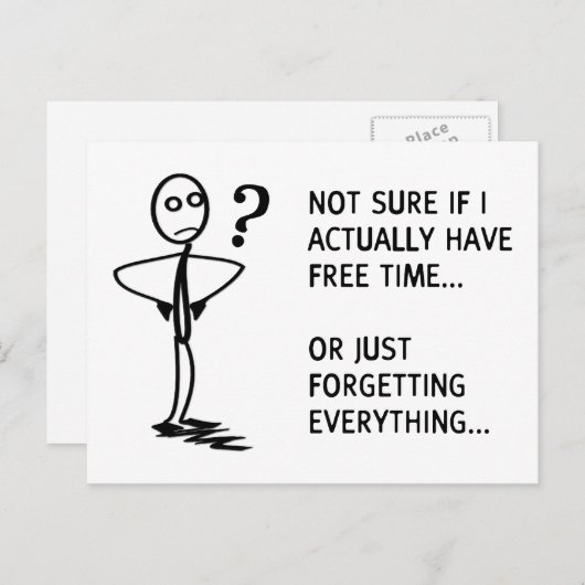 Niet zeker of ik echt vrije tijd heb... briefkaart (Voorkant / Achterkant)