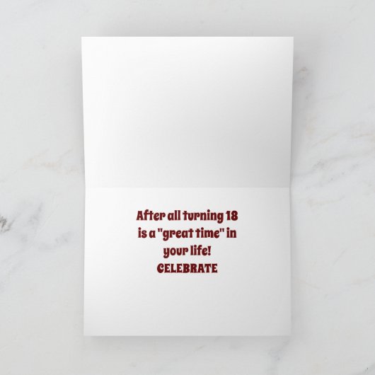 NIET ZIJ **18E TWEEDE DAG** FEESTDAGEN KAART (Binnen)