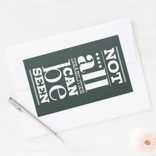 Niet zijn alle Gehandicapten zichtbaar Rechthoekige Sticker (Envelop)