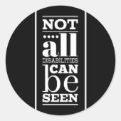 Niet zijn alle Gehandicapten zichtbaar Ronde Sticker (Voorkant)