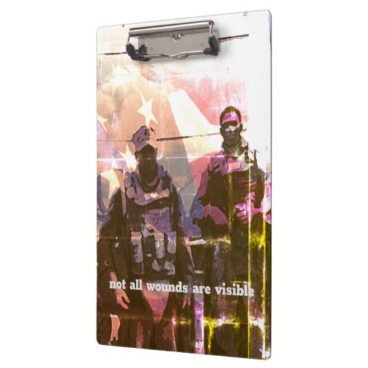 Niet zijn alle Wonden zichtbaar PTSD Klembord (Links)