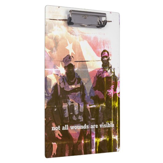 Niet zijn alle Wonden zichtbaar PTSD Klembord (Rechts)