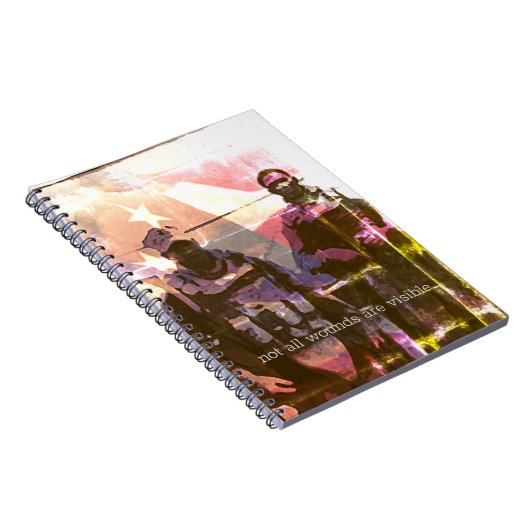 Niet zijn alle wonden zichtbaar PTSD Spiral Notiti Notitieboek (Rechterzijde)